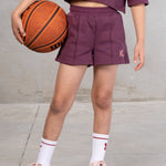 maroon shorts